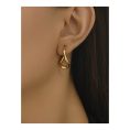 SHEIN - Boucles d’oreilles torsadées polies – acier inoxydable doré 2