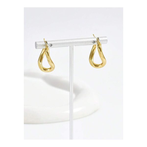 SHEIN - Boucles d’oreilles torsadées polies – acier inoxydable doré 3