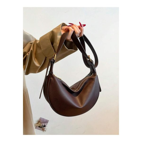 SHEIN - Sac bandoulière hobo en PU – café 2