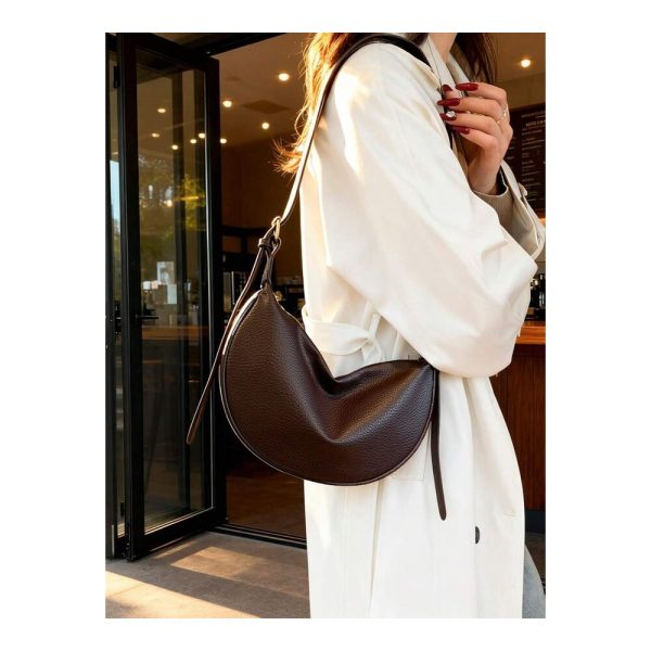 SHEIN - Sac bandoulière hobo en PU – café 3