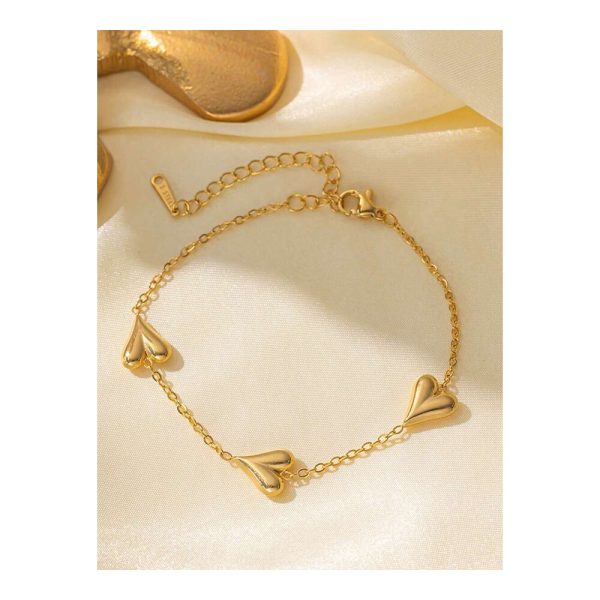 SHEIN - Bracelet cœurs – acier inoxydable doré 3