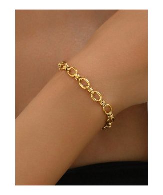 SHEIN - Bracelet maillons entrelacés – acier inoxydable doré