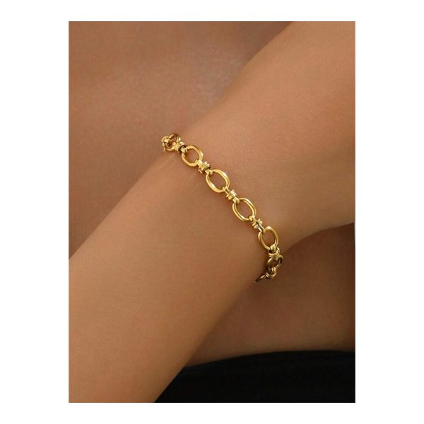 SHEIN - Bracelet maillons entrelacés – acier inoxydable doré 1