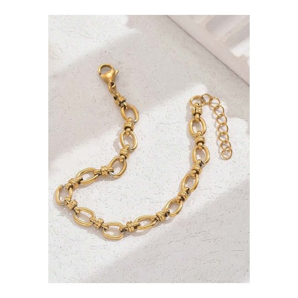 SHEIN - Bracelet maillons entrelacés – acier inoxydable doré 2