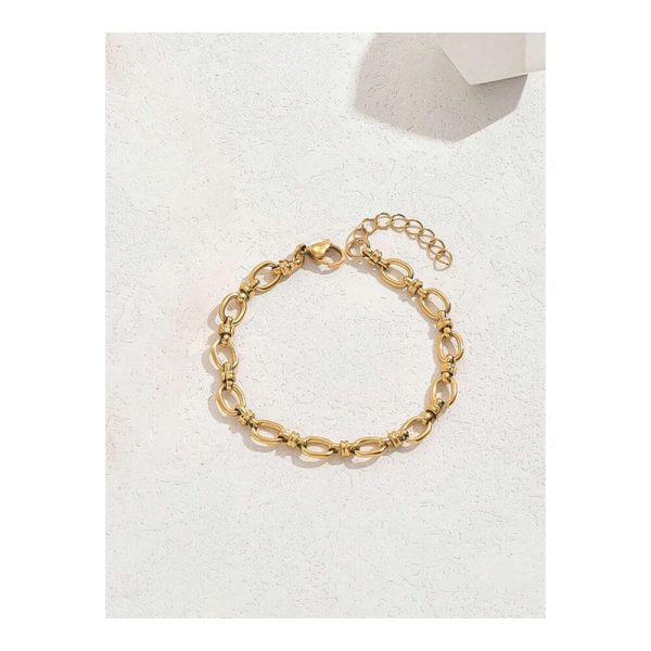 SHEIN - Bracelet maillons entrelacés – acier inoxydable doré 3