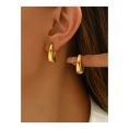 SHEIN - Boucles d’oreilles créoles polies – acier inoxydable doré 1