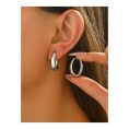 SHEIN - Boucles d’oreilles créoles polies – acier inoxydable doré 2