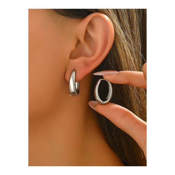SHEIN - Boucles d’oreilles créoles polies – acier inoxydable doré 2 SHEIN - Boucles d’oreilles créoles polies – acier inoxydable doré 2