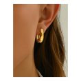 SHEIN - Boucles d’oreilles créoles polies – acier inoxydable doré 3