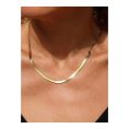 SHEIN - Chaîne collier serpent plate 3 mm – acier inoxydable 304 plaqué or 18K 1
