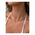 SHEIN - Chaîne collier serpent plate 3 mm – acier inoxydable 304 plaqué or 18K 2