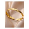 SHEIN - Bracelet jonc texturé ouvert – doré 1