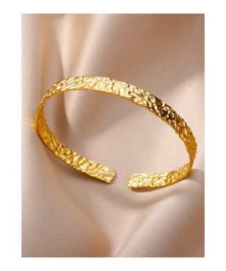 SHEIN - Bracelet jonc texturé ouvert – doré