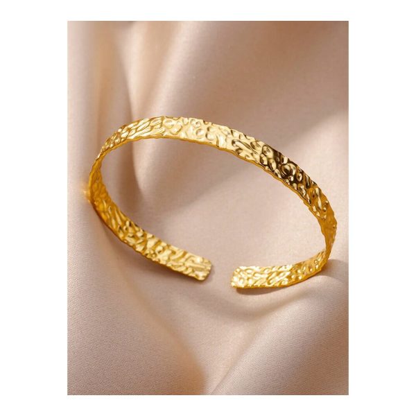 SHEIN - Bracelet jonc texturé ouvert – doré 1