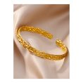 SHEIN - Bracelet jonc texturé ouvert – doré 2