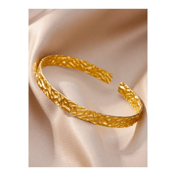 SHEIN - Bracelet jonc texturé ouvert – doré 2
