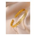 SHEIN - Bracelet jonc texturé ouvert – doré 3