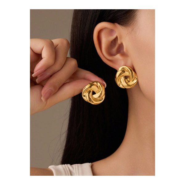 SHEIN - Boucles d’oreilles à tige nœud – acier inoxydable vintage 1 SHEIN - Boucles d’oreilles à tige nœud – acier inoxydable vintage 1