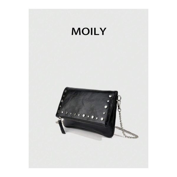 SHEIN - Sac carré à rivets avec chaîne – noir style punk 1