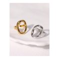 SHEIN - Bague ouverte ovale minimaliste – acier inoxydable 1