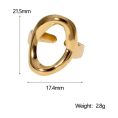SHEIN - Bague ouverte ovale minimaliste – acier inoxydable 2