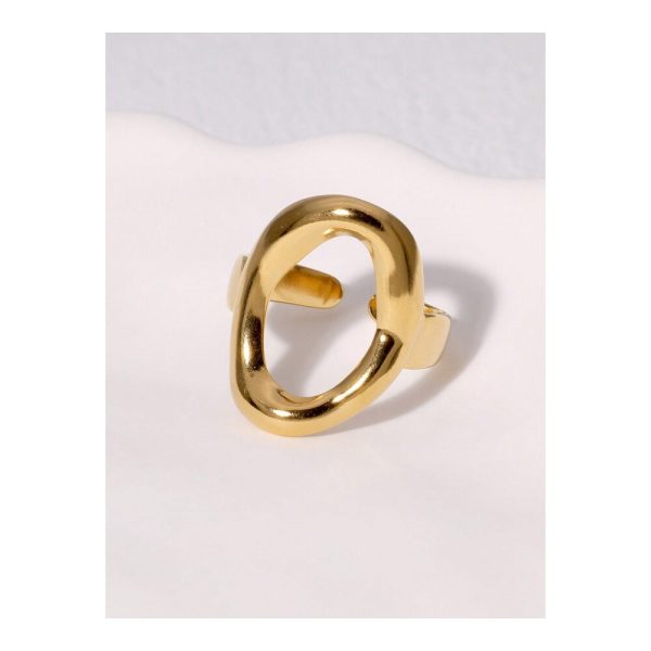 SHEIN - Bague ouverte ovale minimaliste – acier inoxydable 3