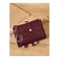 SHEIN - Mini portefeuille effet crocodile – bordeaux avec boucle métallique 1