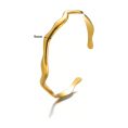 SHEIN - Bracelet manchette ondulé – acier inoxydable doré 2