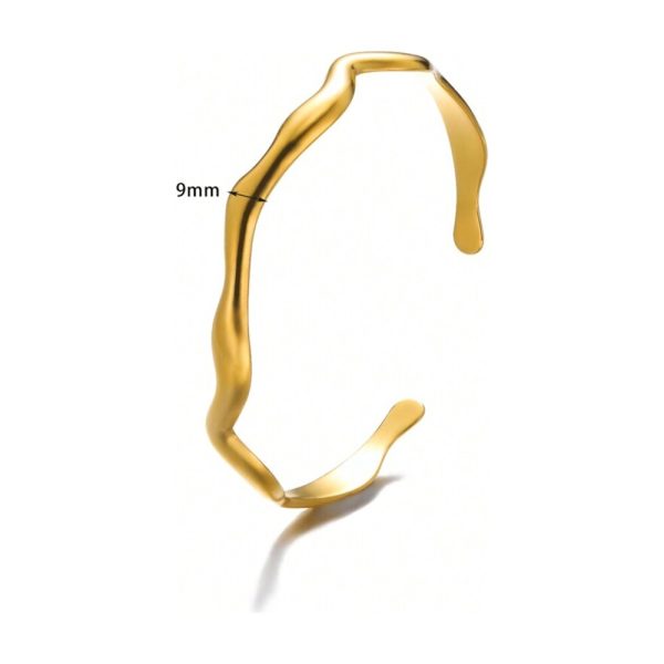 SHEIN - Bracelet manchette ondulé – acier inoxydable doré 2