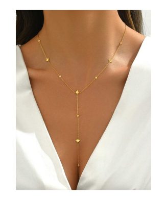 SHEIN - Collier en Y étoile – acier inoxydable plaqué or 18K