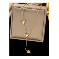 SHEIN - Collier pendentif cœur à franges – acier inoxydable doré 1