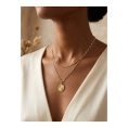 SHEIN - Collier double couche pendentif fleur – acier inoxydable plaqué or 18K 2
