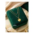 SHEIN - Collier double couche pendentif fleur – acier inoxydable plaqué or 18K 3