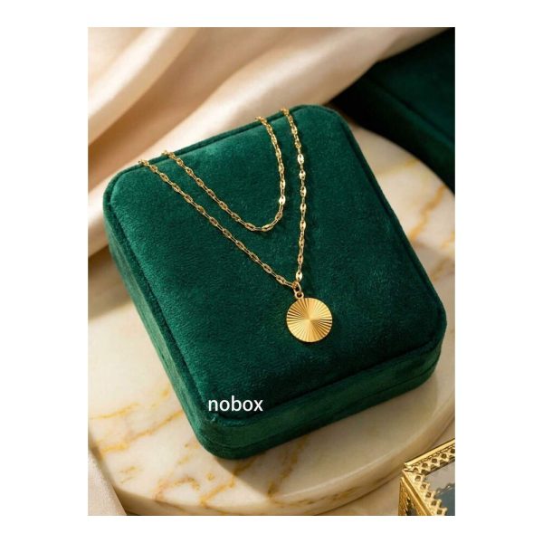 SHEIN - Collier double couche pendentif fleur – acier inoxydable plaqué or 18K 3