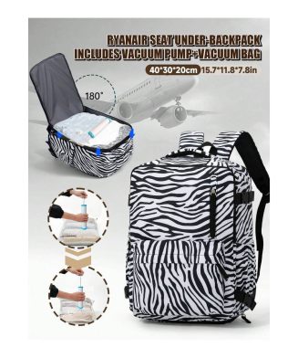 SHEIN - Sac à dos de voyage cabine à rayures zébrées – compartiment ordinateur