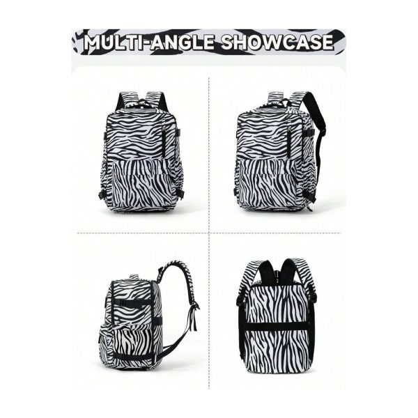 SHEIN - Sac à dos de voyage cabine à rayures zébrées – compartiment ordinateur 2 SHEIN - Sac à dos de voyage cabine à rayures zébrées – compartiment ordinateur 2