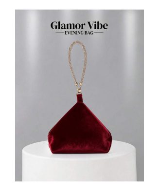 SHEIN - Pochette de soirée en velours – bordeaux