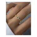 SHEIN - Bague chaîne cubaine en zircone – acier inoxydable dorée 3