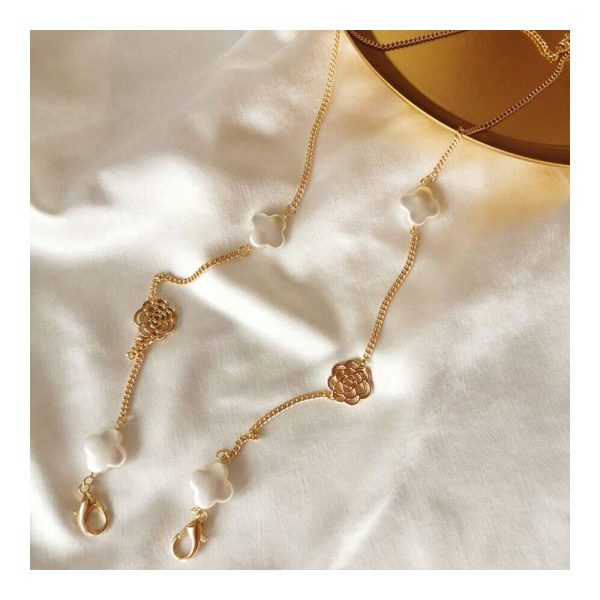 SHEIN - Chaîne de lunettes dorée – fleur de camélia 2
