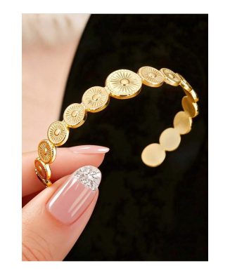 SHEIN - Bracelet manchette ouvert géométrique vintage – acier inoxydable