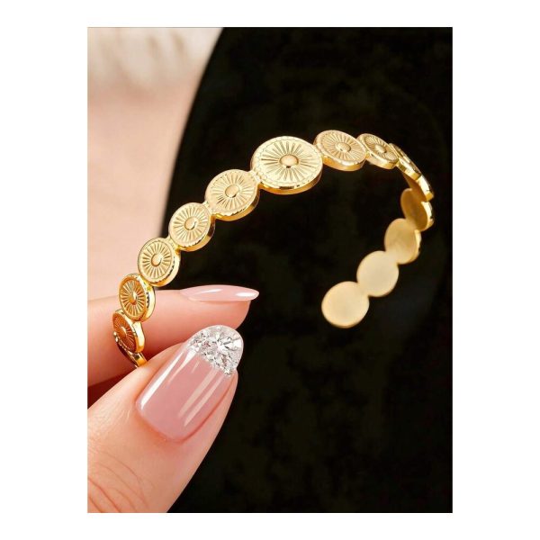 SHEIN - Bracelet manchette ouvert géométrique vintage – acier inoxydable 1 SHEIN - Bracelet manchette ouvert géométrique vintage – acier inoxydable 1