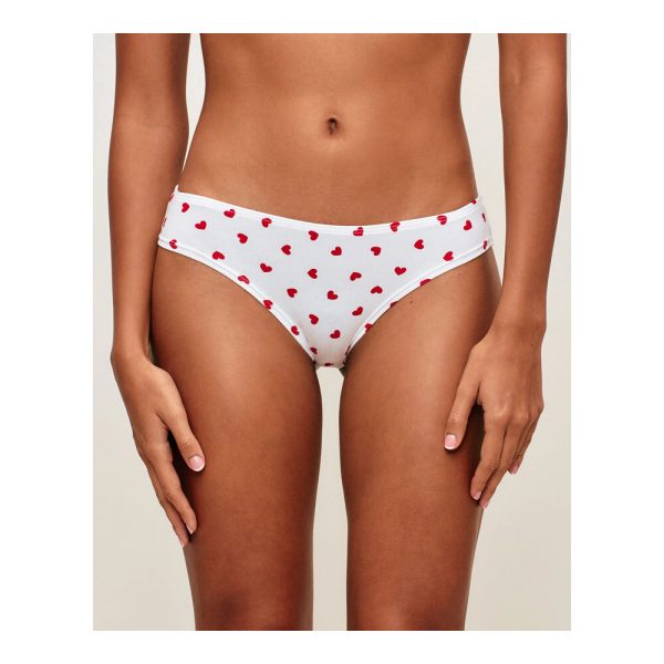 UNDIZ - Lot de 3 culottes en coton BOTTLIZ RIBHEARTIZ – Rouge et blanc 1