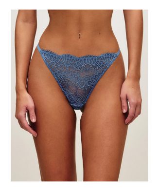 UNDIZ - Tanga en dentelle florale HEARTGIRLIZ – Bleu denim