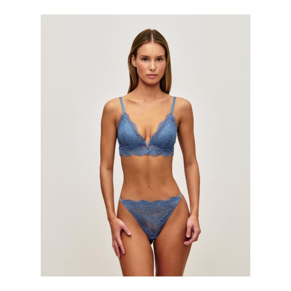 UNDIZ - Tanga en dentelle florale HEARTGIRLIZ – Bleu denim 3
