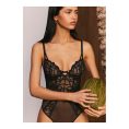 UNDIZ - Body string dos nu en mesh et dentelle TROPICFLEURIZ – Noir 1