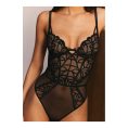 UNDIZ - Body string dos nu en mesh et dentelle TROPICFLEURIZ – Noir 2