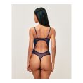 UNDIZ - Body string en mesh et broderies florales SLEAZELIZ – Bleu marine 3