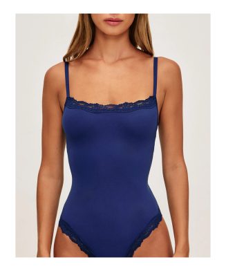 UNDIZ - Body en microfibre et dentelle NEW SOFTIZ – Bleu