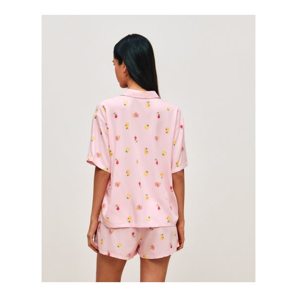 UNDIZ - Ensemble chemise et short à motifs cocktails, fleurs et citrons FLORENIZ – Rose 3