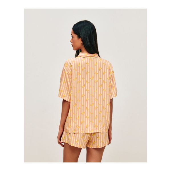 UNDIZ - Ensemble chemise et short à rayures et motifs bananes FLORENIZ – Jaune 3